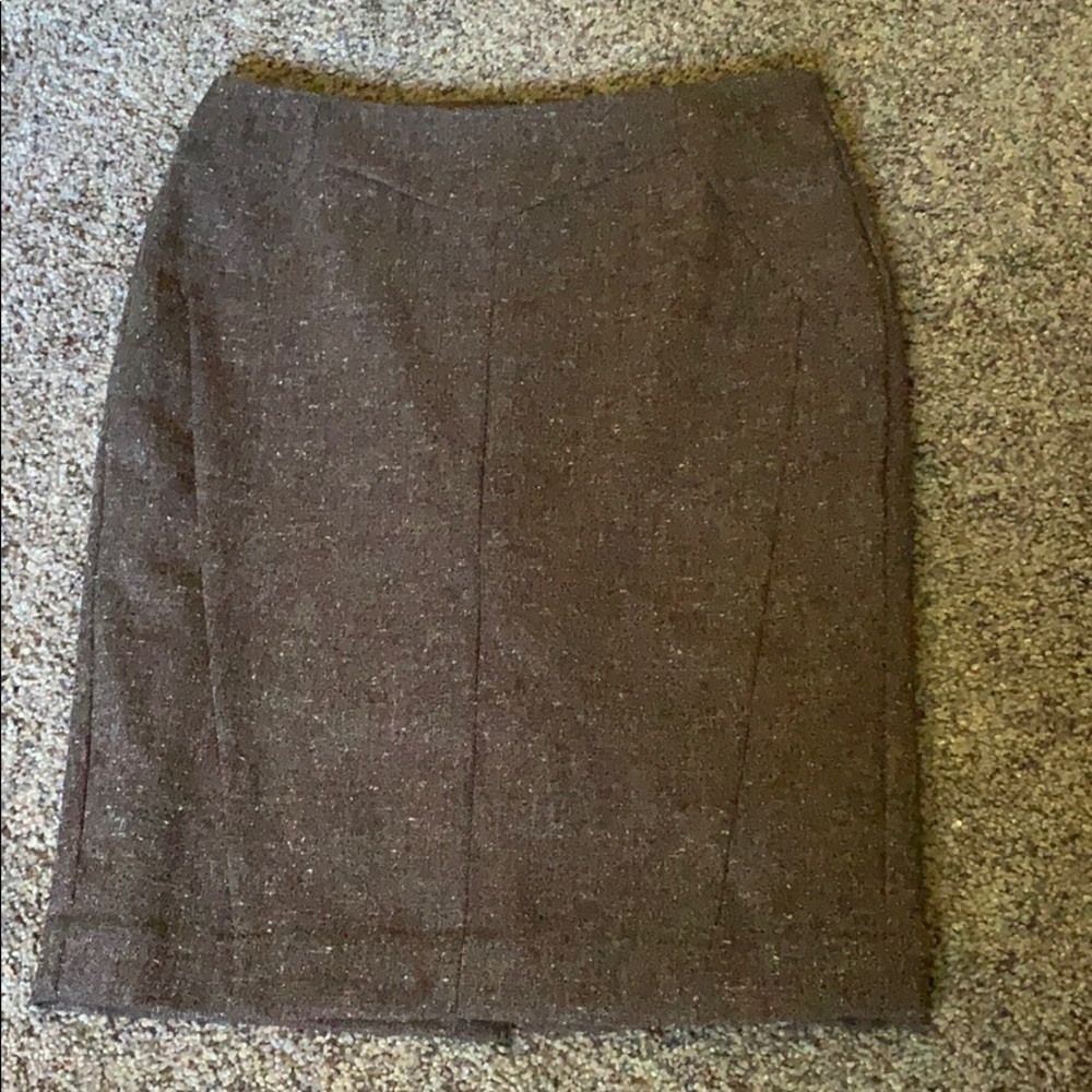 Brown Tweed Pencil Skirt